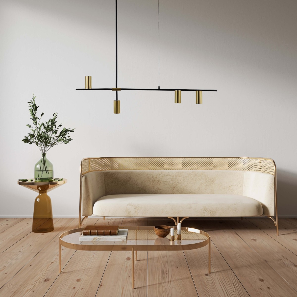 Light Prestige Arizona 4 linia wisząca czarny/złoty LP-074/4PL BK/GD