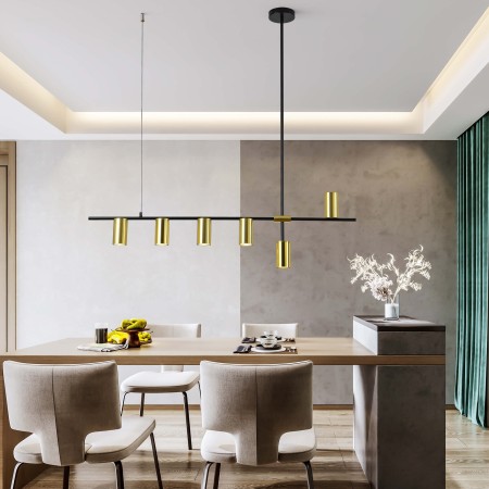 Light Prestige Arizona 6 linia wisząca czarny/złoty LP-074/6PL BK/GD