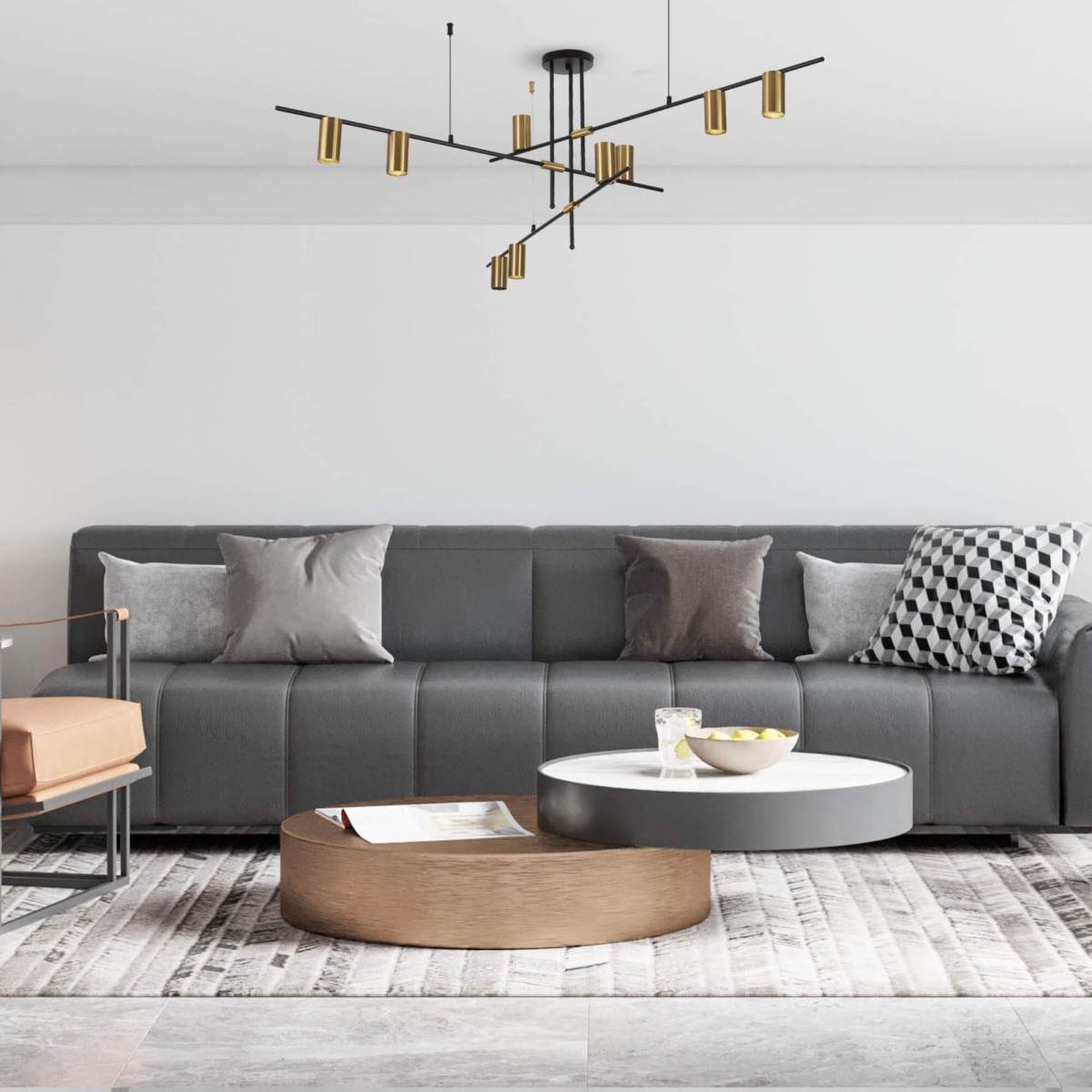 Light Prestige Arizona 9 linia wisząca czarny/złoty LP-074/9PL BK/GD