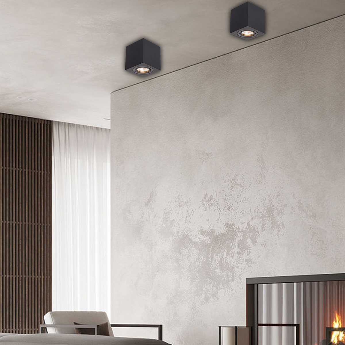 Light Prestige Lyon 1 oprawa natynkowa czarna LP-5881/1SM BK