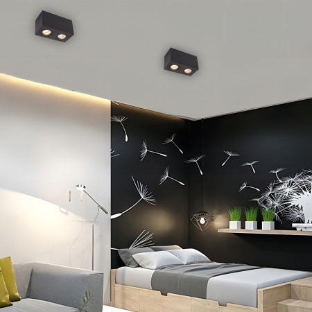 Light Prestige Lyon 2 oprawa natynkowa czarna LP-5881/2SM BK