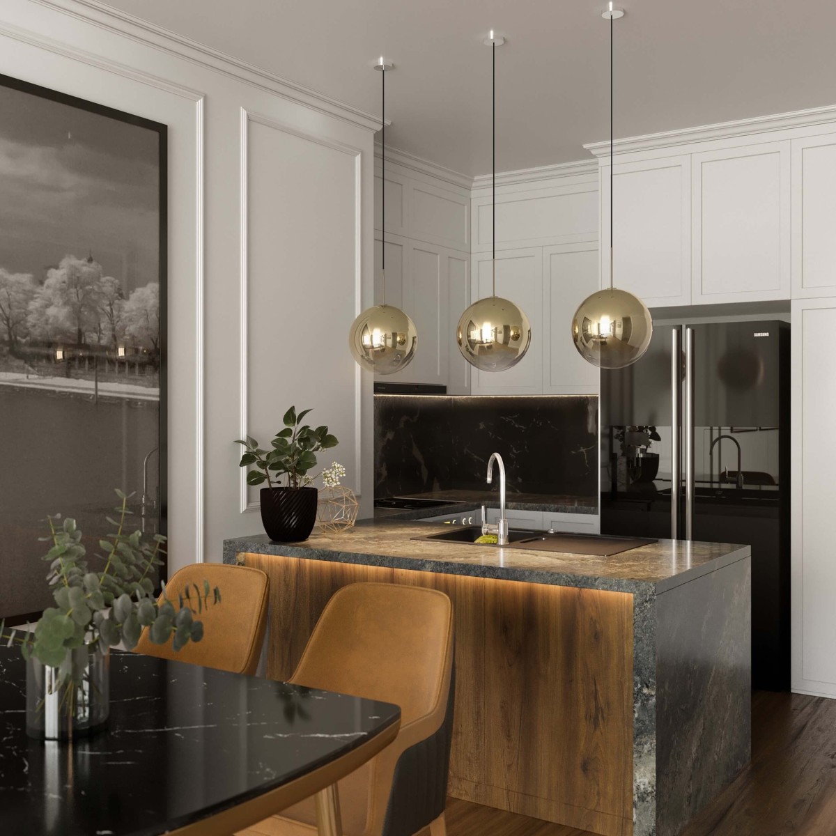 Light Prestige Palla mała wisząca złota LP-2844/1P S GD