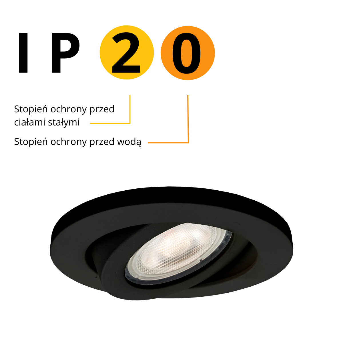 Light Prestige Lagos oczko podtynkowe okrągłe ruchome czarne IP20 LP-440/1RS BK movable