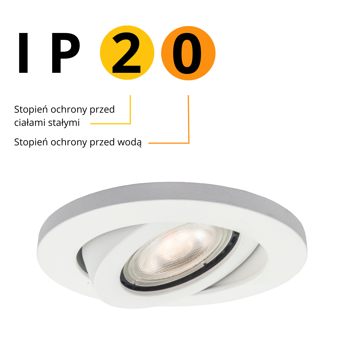Light Prestige Lagos oczko podtynkowe okrągłe ruchome białe IP20 LP-440/1RS WH movable