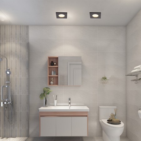 Light Prestige Lagos oczko podtynkowe kwadratowe nieruchome czarne IP65 LP-440/1RS BK square