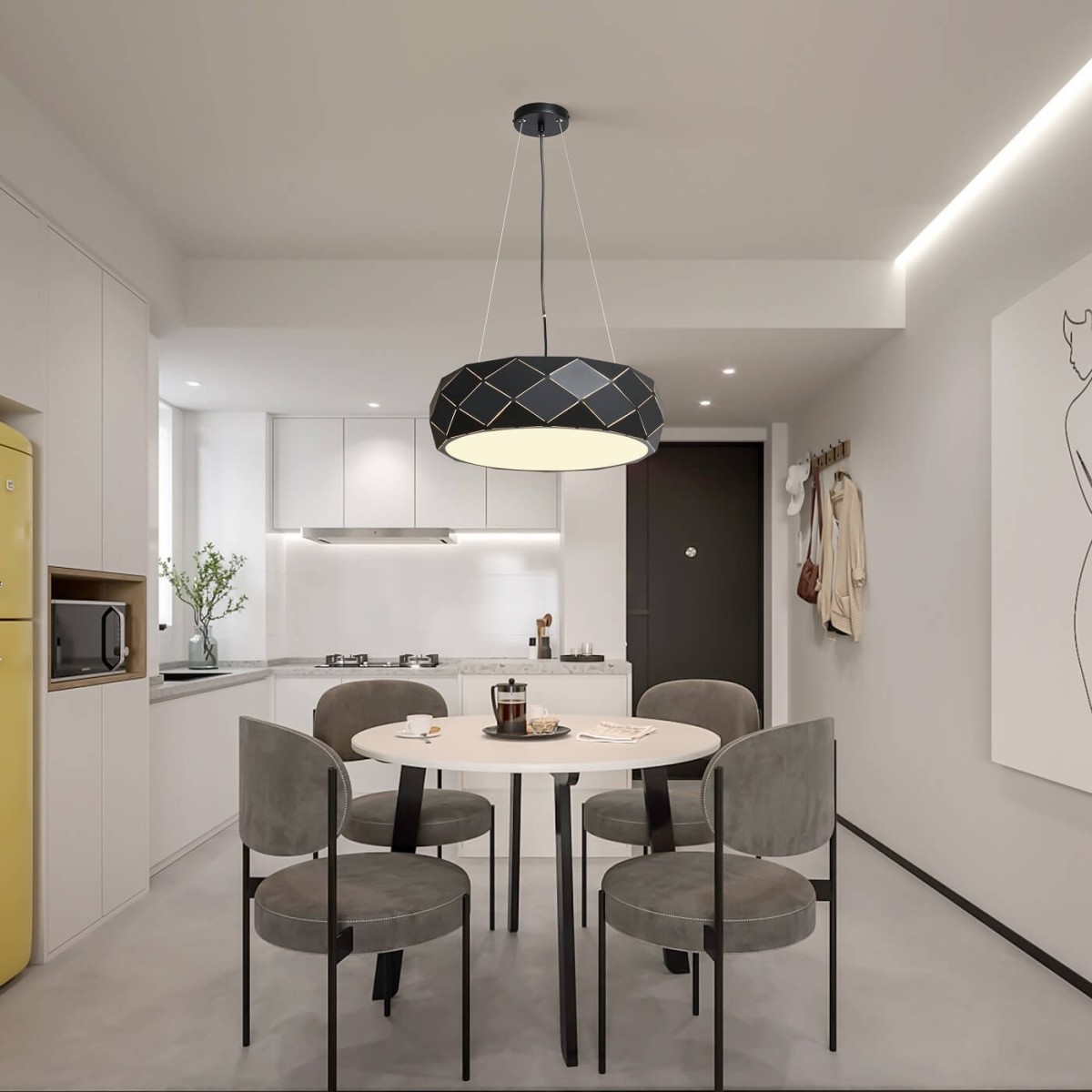 Light Prestige Reus wisząca czarna LP-8069/1P BK