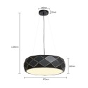Light Prestige Reus wisząca czarna LP-8069/1P BK