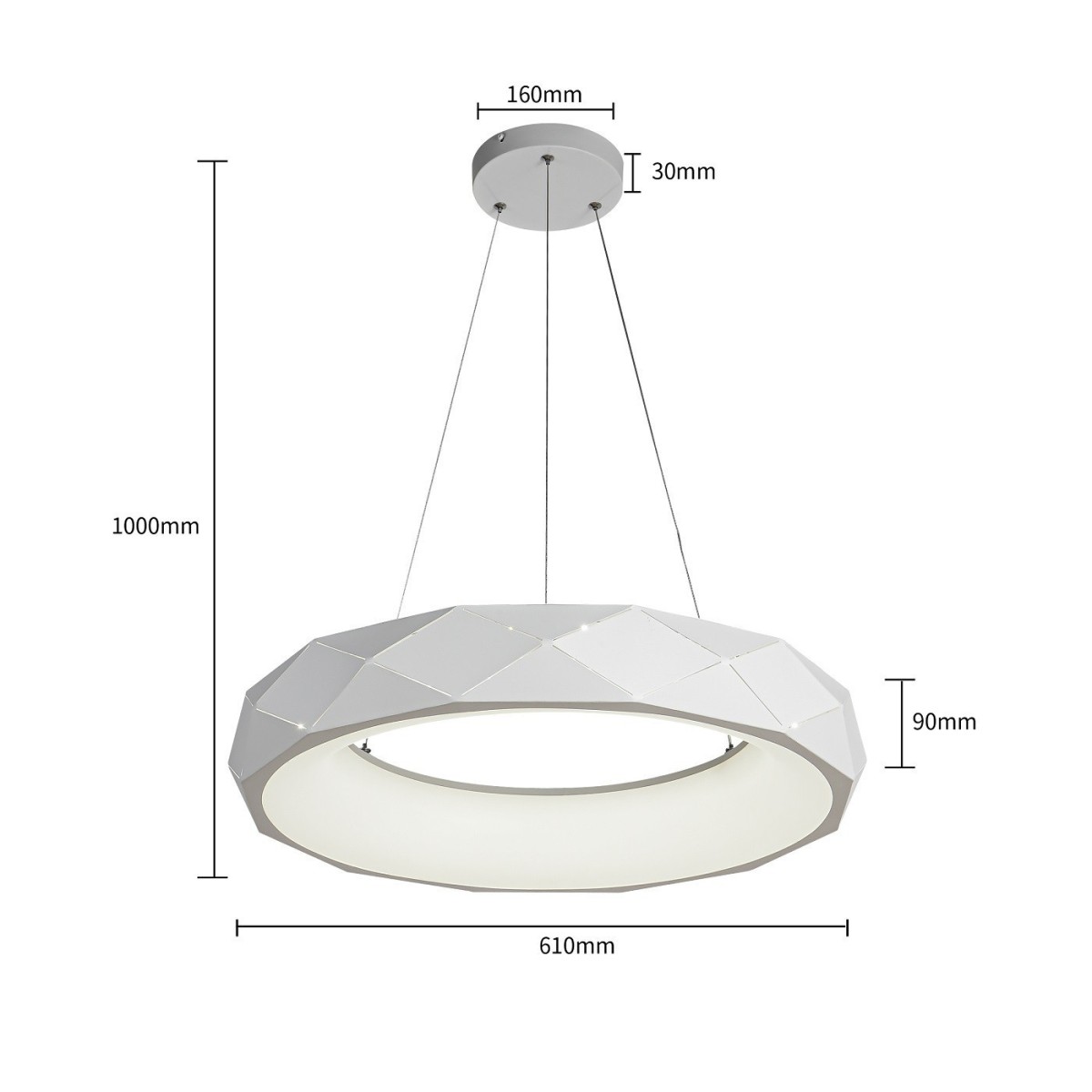 Light Prestige Reus LED wisząca biała LP-8069/1P LED WH