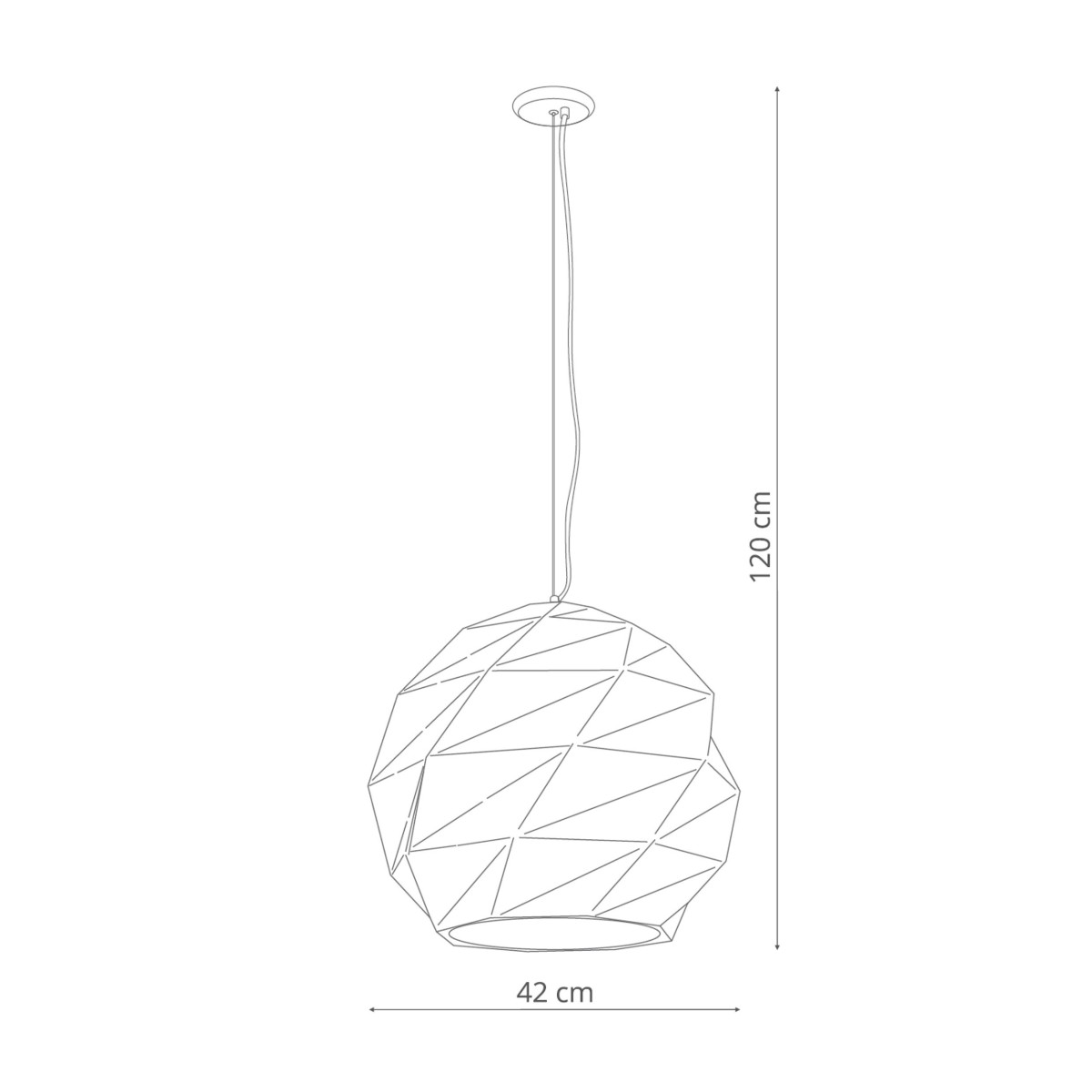Light Prestige Reus wisząca kula duża biała LP-8069/1P L WH