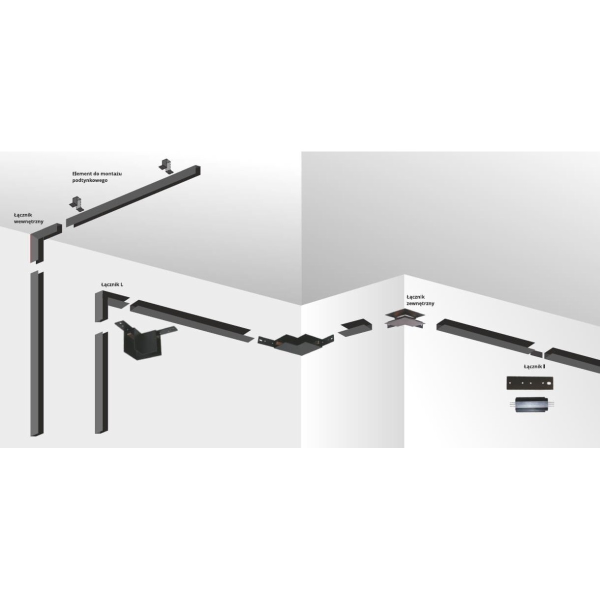 Light Prestige Magnetic łącznik zewnętrzny czarny LP-554-MAG-BK