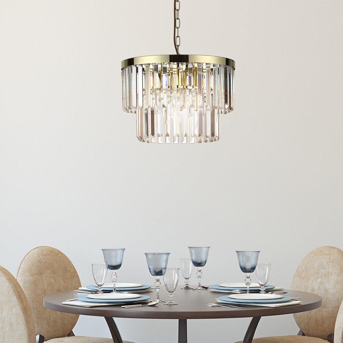 Light Prestige Vetro wisząca antyczne złoto LP-2910/5P AGD