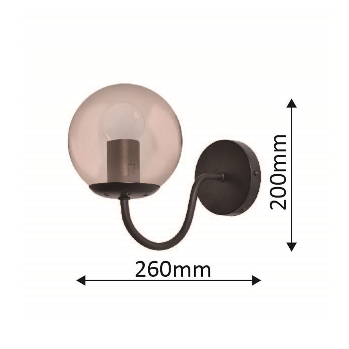 Light Prestige Hook kinkiet czarny LP-125/1W BK