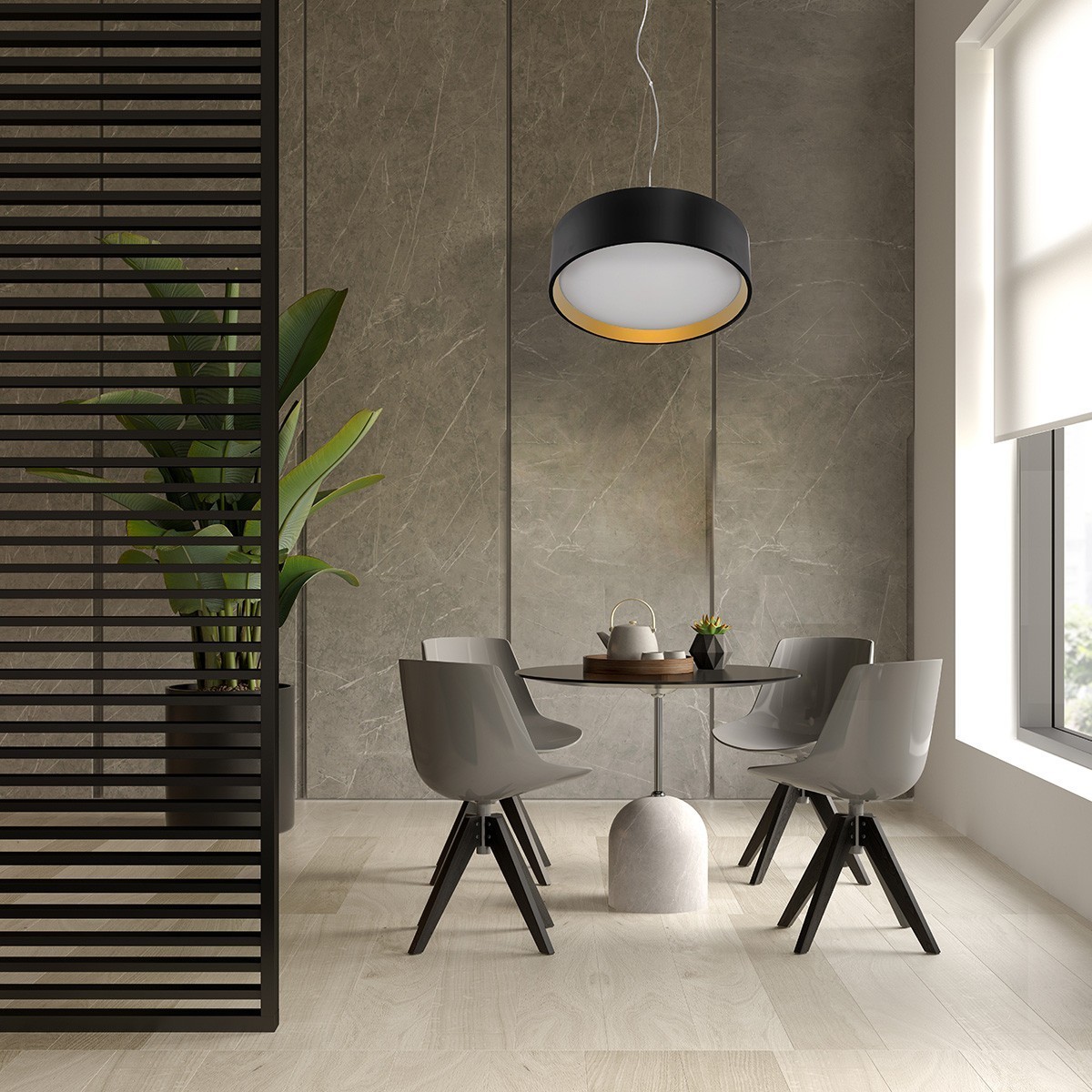 Light Prestige Hudson wisząca czarna/złota LP-043/1P BK/GD