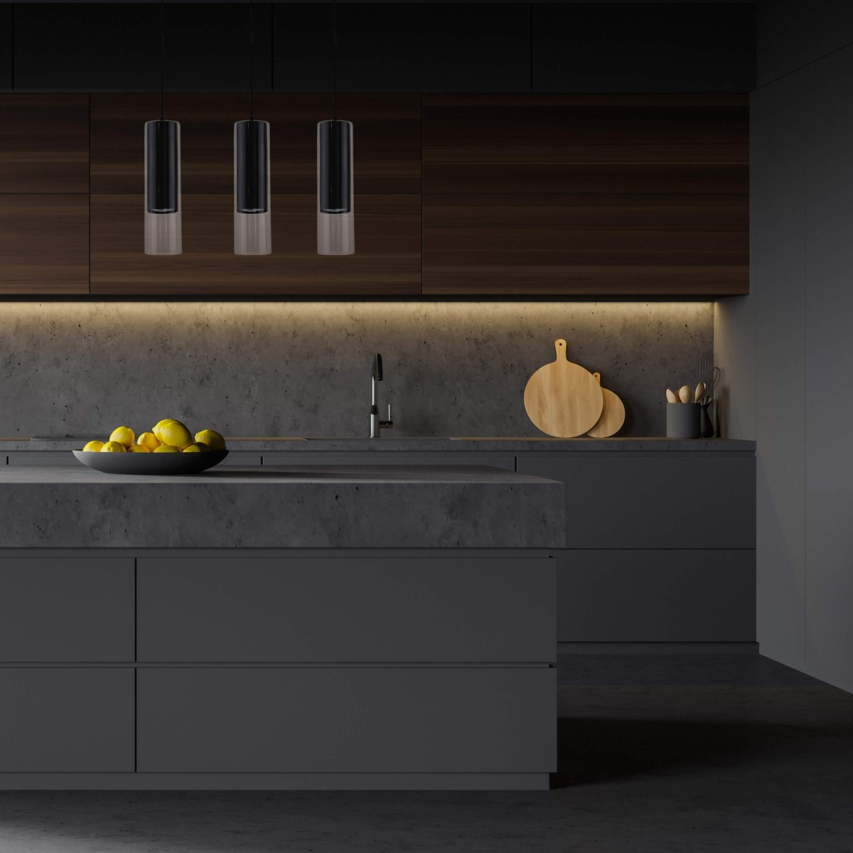 Light Prestige Manacor 3 linia wisząca czarna LP-232/3L BK