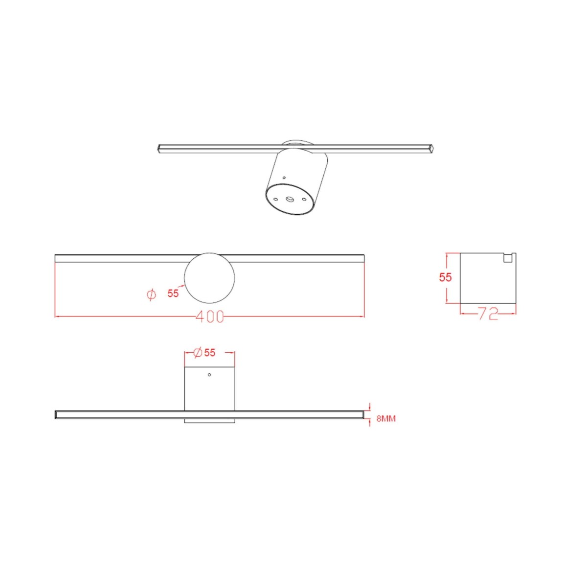 Light Prestige Modern Slim kinkiet M biały LP-777/1W M WH
