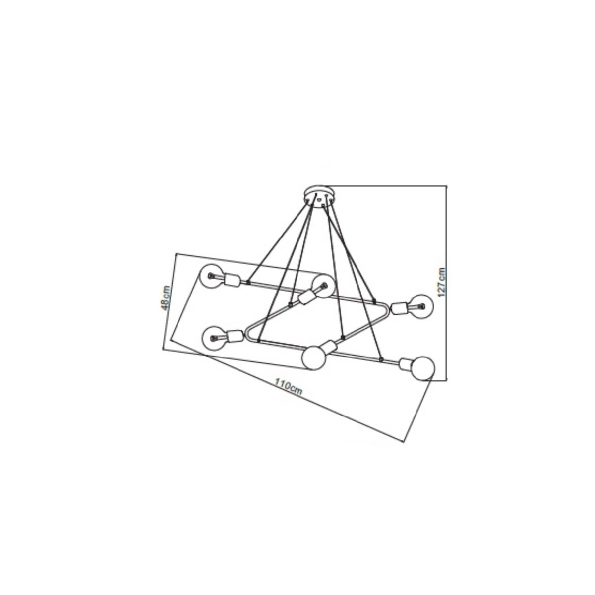Light Prestige Estrella 6 wisząca czarna LP-075/6P BK