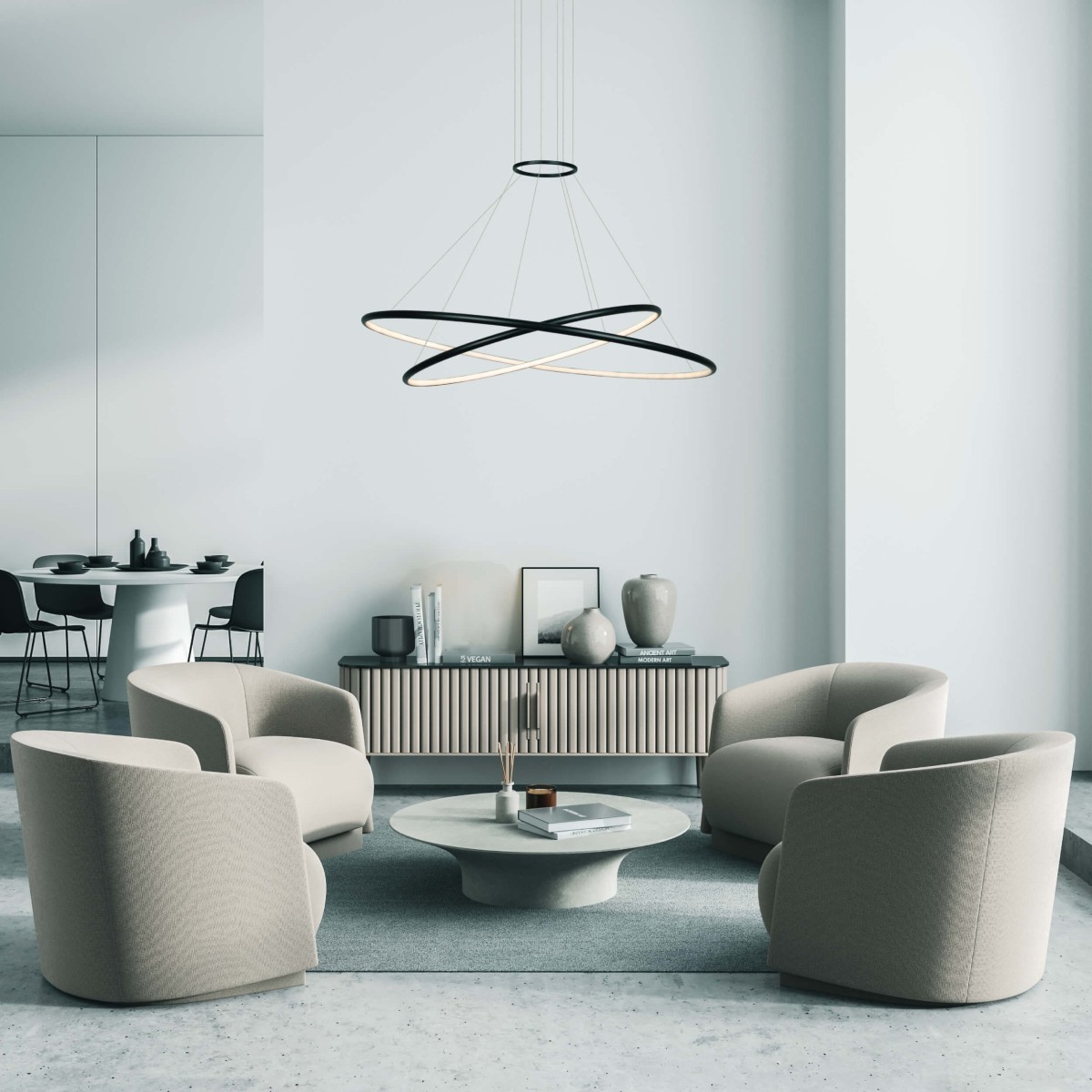 Light Prestige Halifax wisząca czarna LP-940/2P 4BK