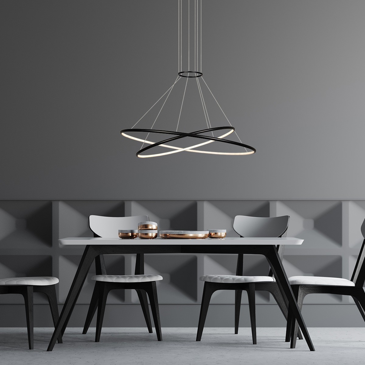 Light Prestige Halifax wisząca czarna LP-940/2P 4BK