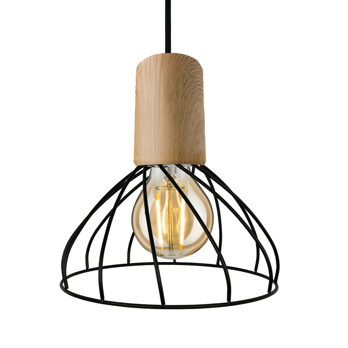 Light Prestige Lampa wisząca Moderno 1xGU10 czarno/brązowa LP-1221/1P S BK LP-1221/1P S BK