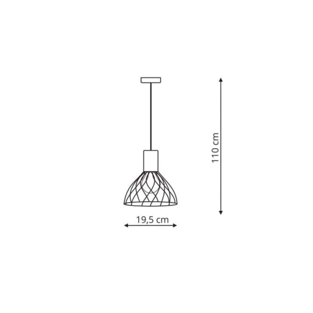 Light Prestige Lampa wisząca Moderno 1xGU10 czarno/brązowa LP-1221/1P S BK LP-1221/1P S BK