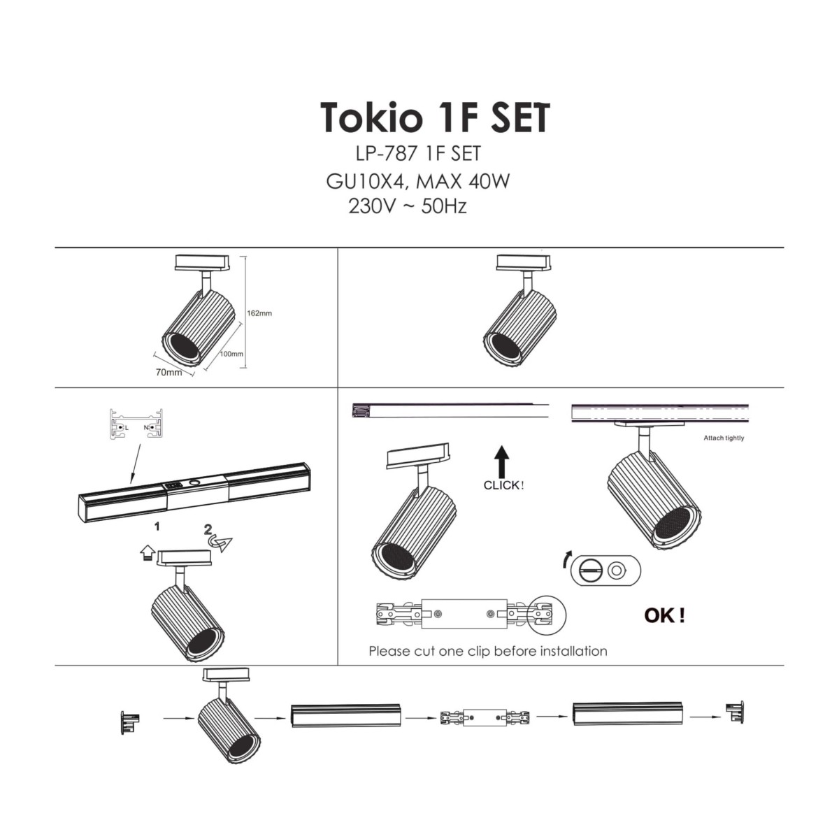 Light Prestige Tokio SET 1F Czarny LP-787 SET 1F BK