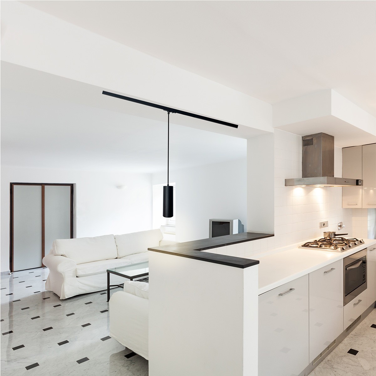 Light Prestige Snow wiszący 1F czarny LP-731/1P 1F BK