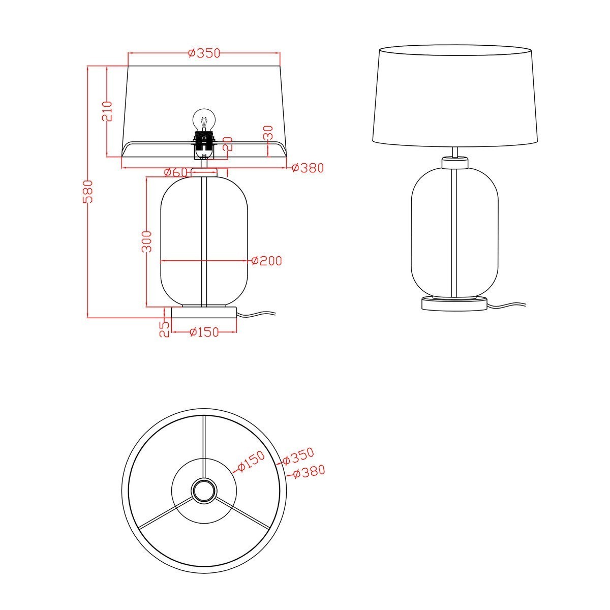 Light Prestige Amur lampa stołowa niebieska LP-919/1T blue