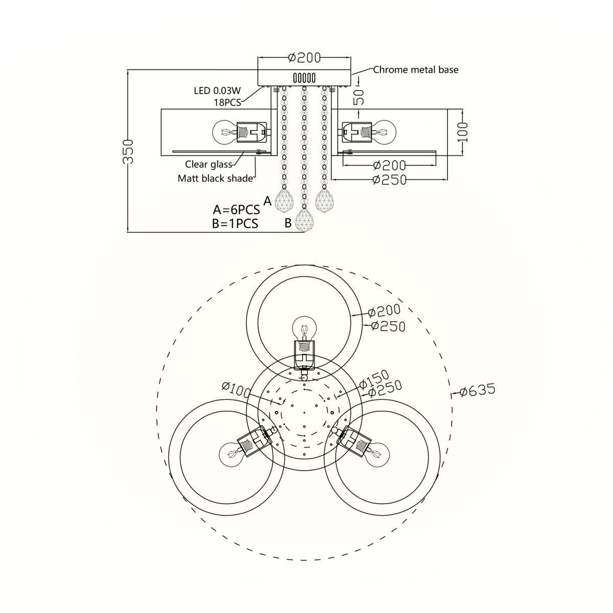 Light Prestige Gambela 3 biała LP-991/3C WH
