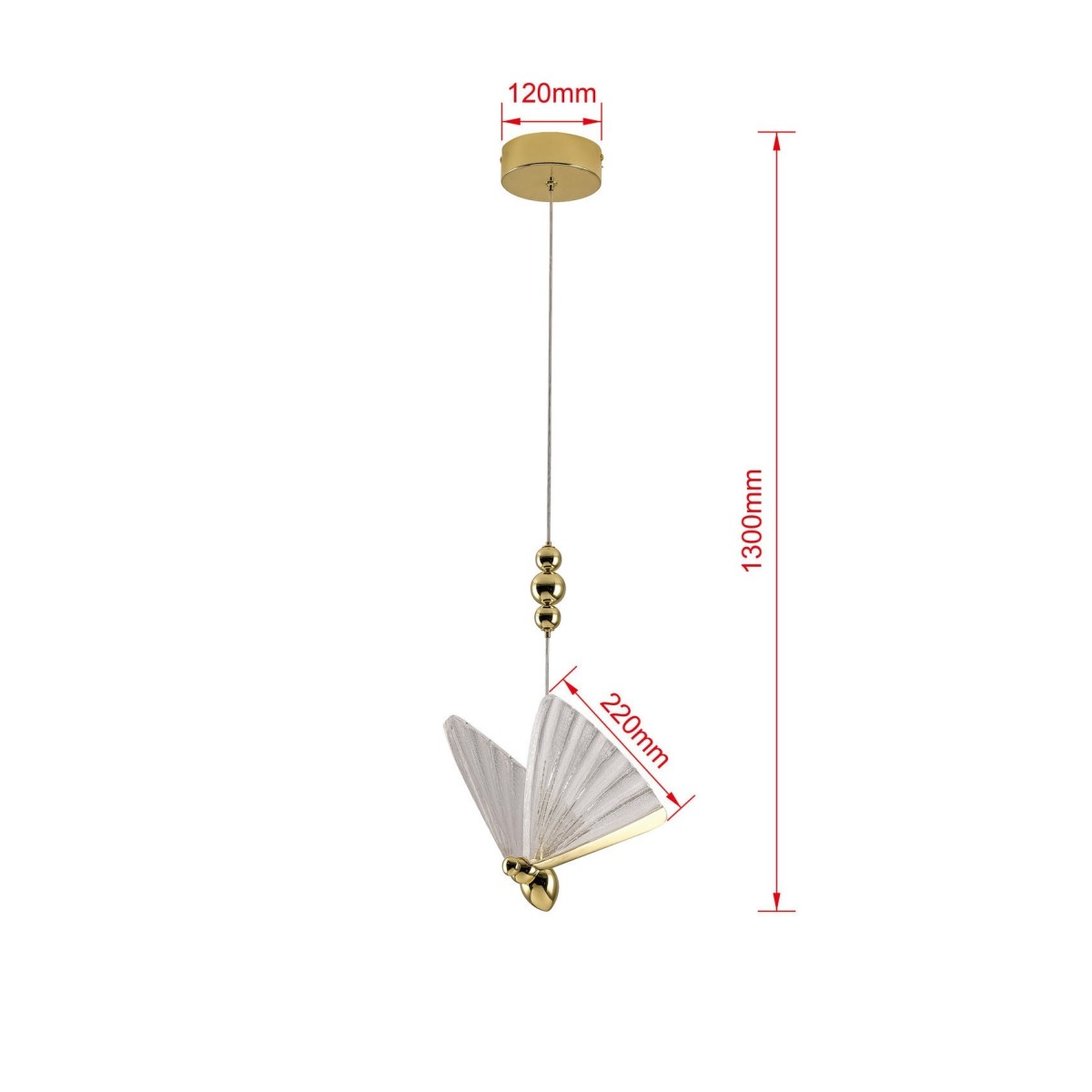 Light Prestige Mariposa 1 wisząca złota LP-1715/1P