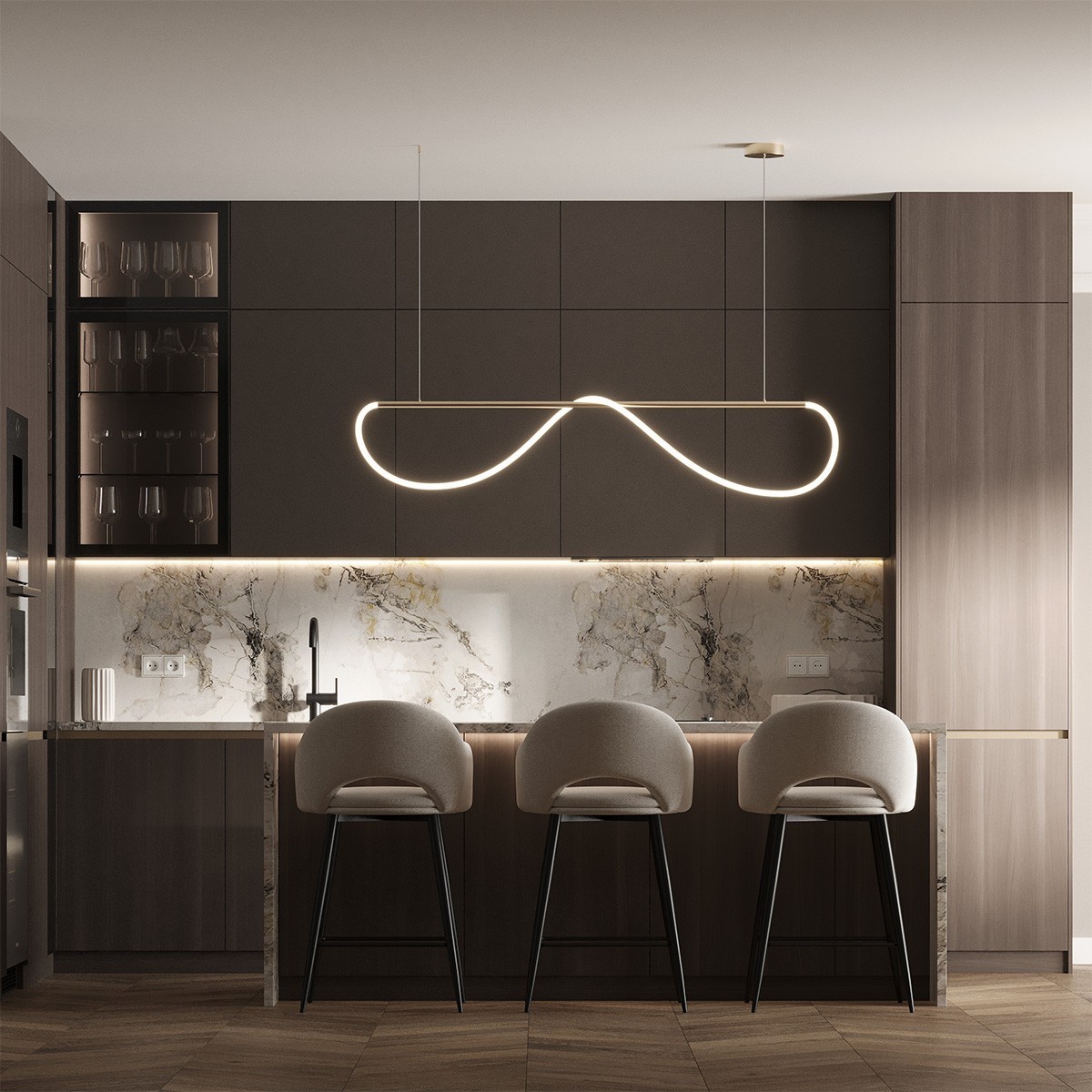 Light Prestige Meleca wisząca M złota LP-2345/1P M