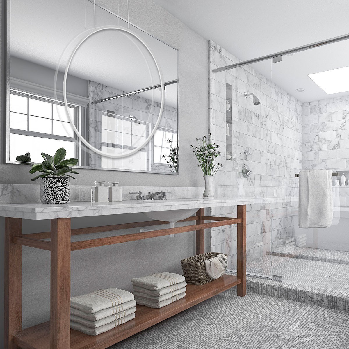 Light Prestige Mirror wisząca duża biała LP-999/1P L WH