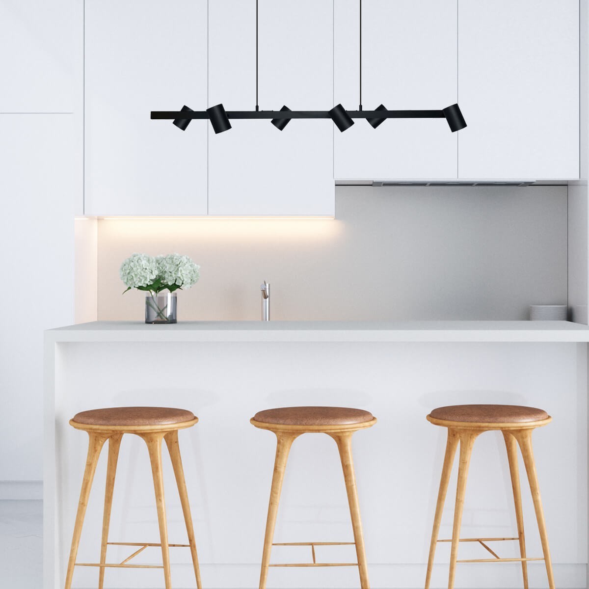 Light Prestige Snow 6 linia wisząca czarna LP-731/6L BK