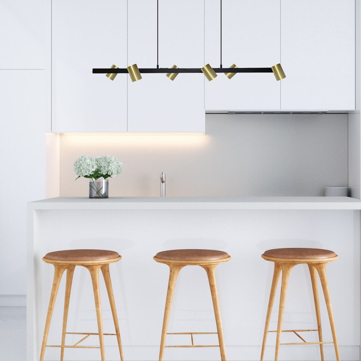 Light Prestige Snow 6 linia wisząca złota LP-731/6L GD