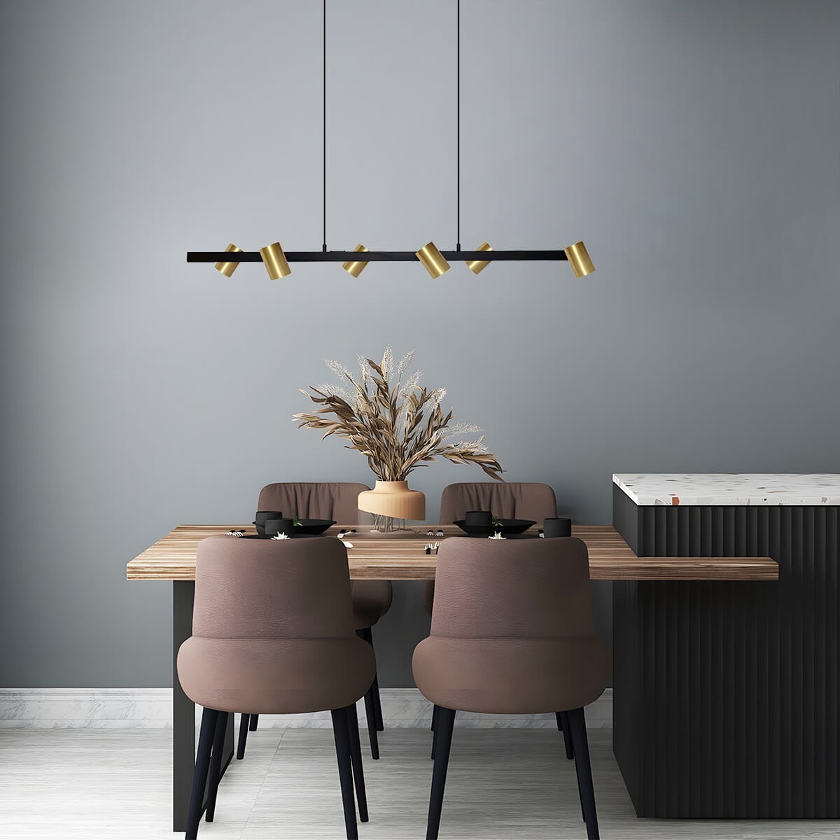 Light Prestige Snow 6 linia wisząca złota LP-731/6L GD