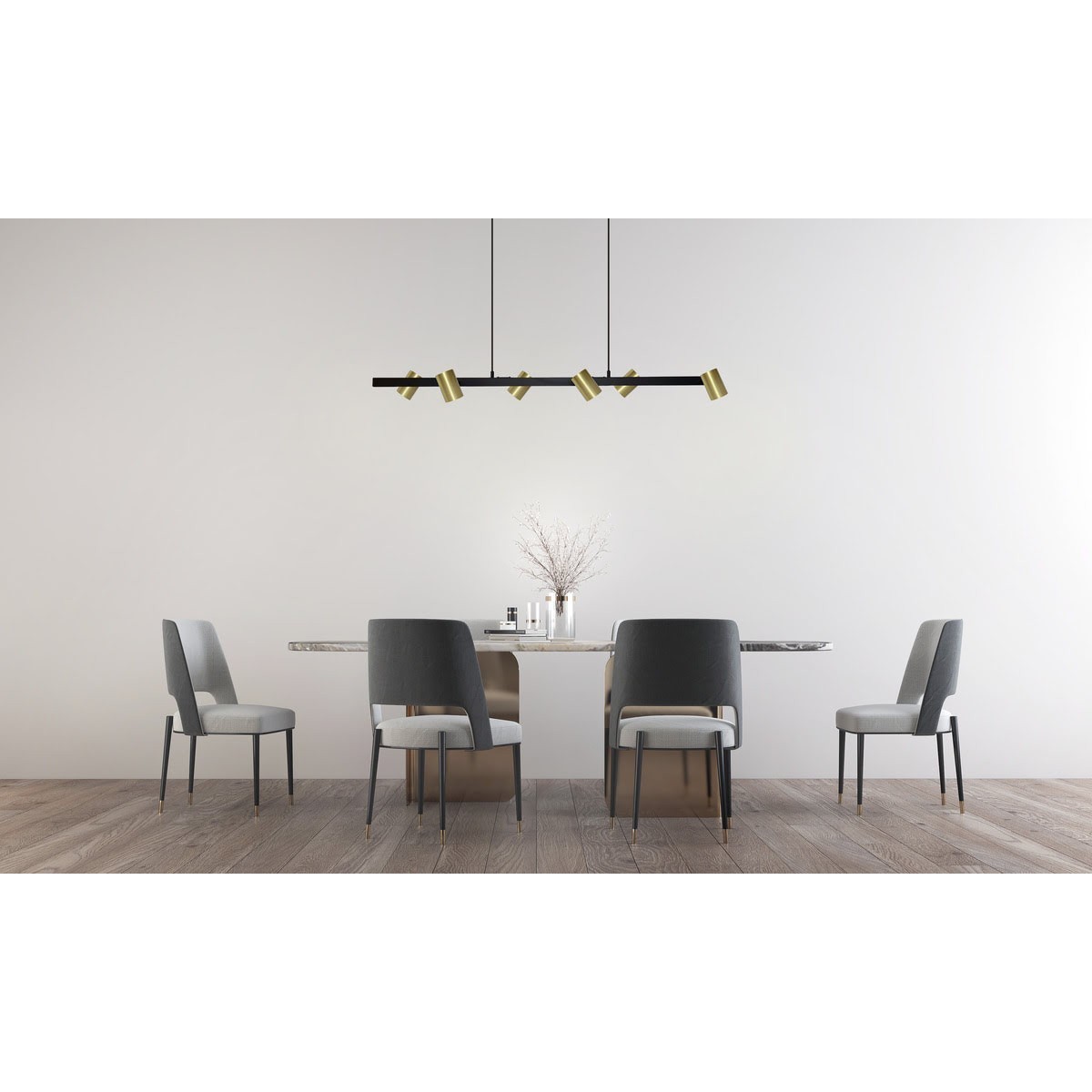 Light Prestige Snow 6 linia wisząca złota LP-731/6L GD