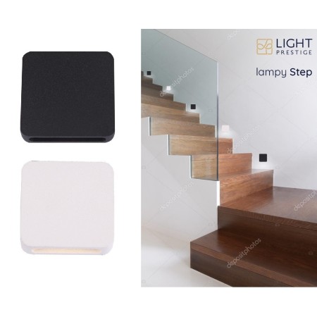 Light Prestige Step czarna oprawa schodowa LP-0458 BK