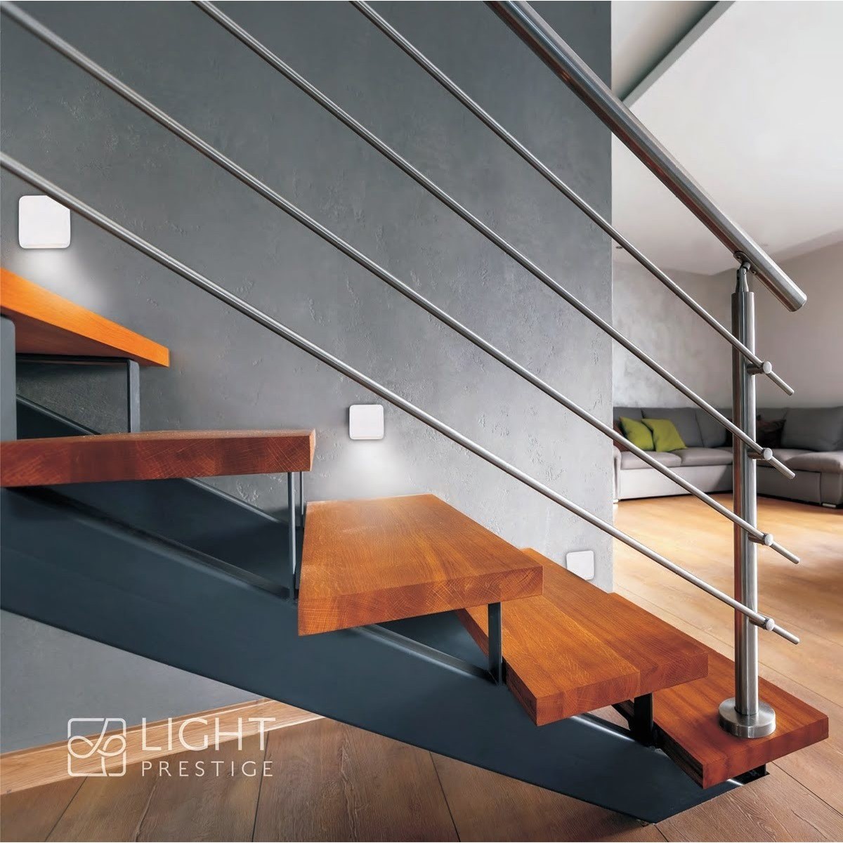 Light Prestige Step czarna oprawa schodowa LP-0458 BK