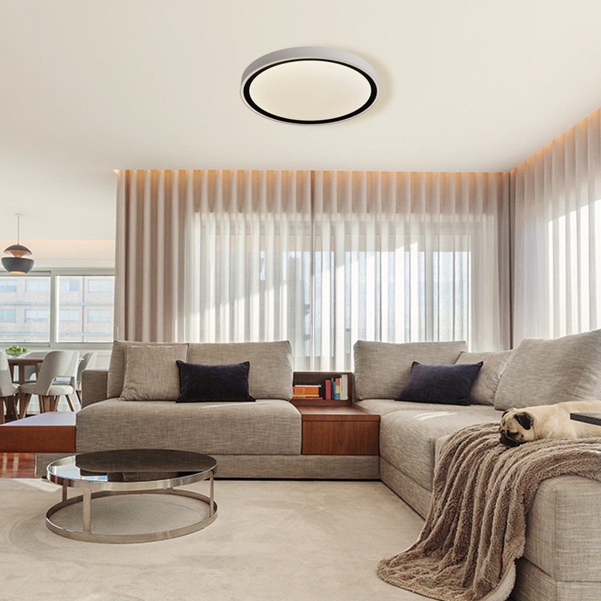 Light Prestige Vegas plafon mały 4000K czarny LP-550/1C S 4BK