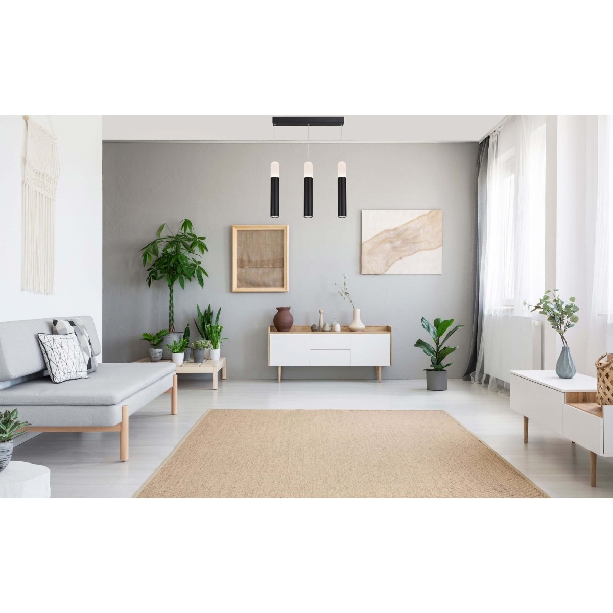 Light Prestige Fano 3 wisząca czarna LP-8012/3P