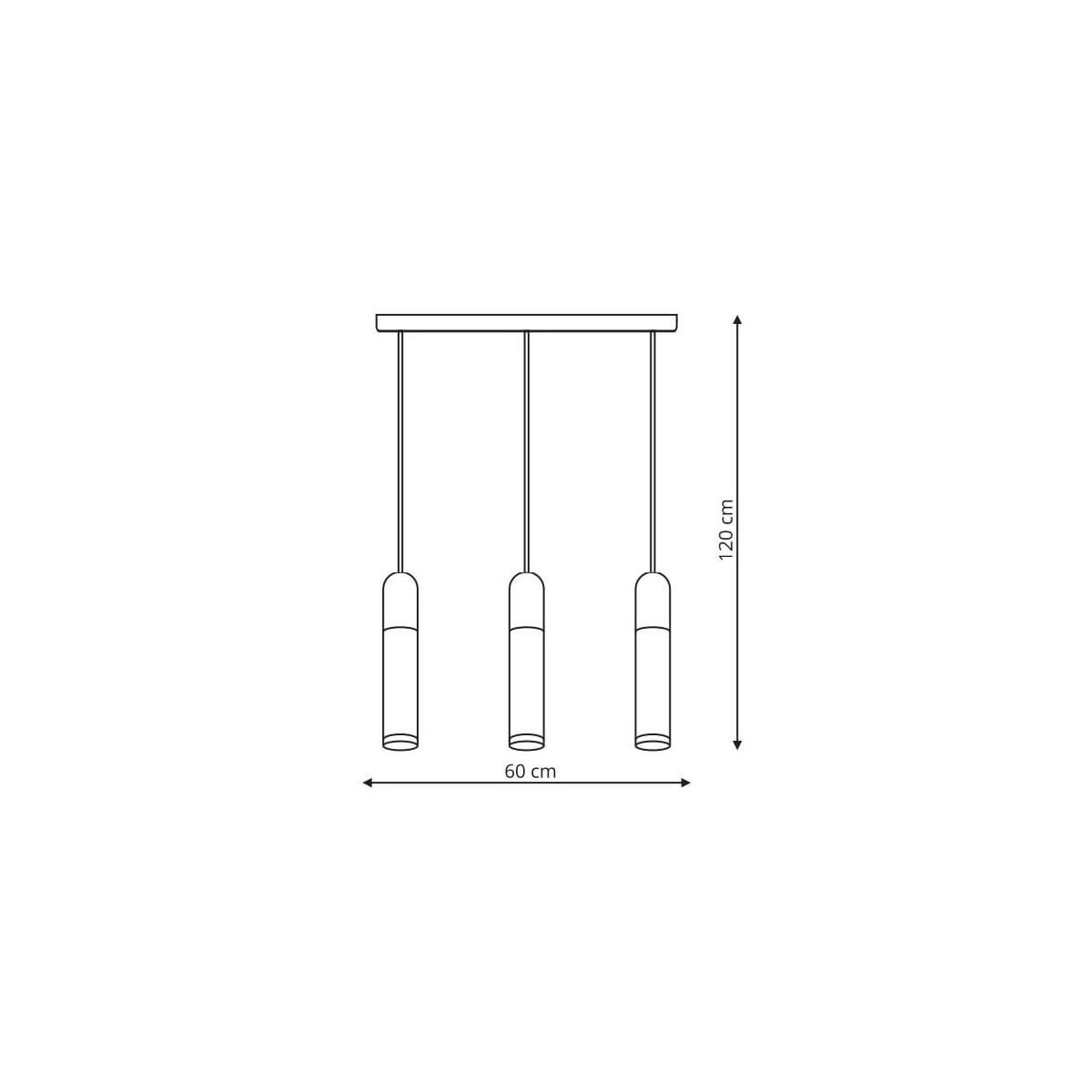 Light Prestige Fano 3 wisząca czarna LP-8012/3P