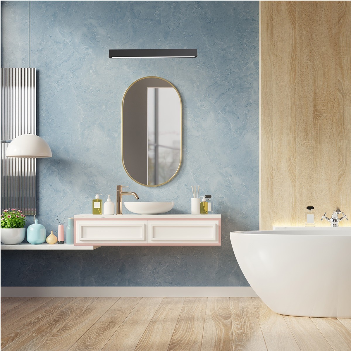 Light Prestige Ibros kinkiet czarny duży z IP44 CCT GS-LWA-12W BK CCT