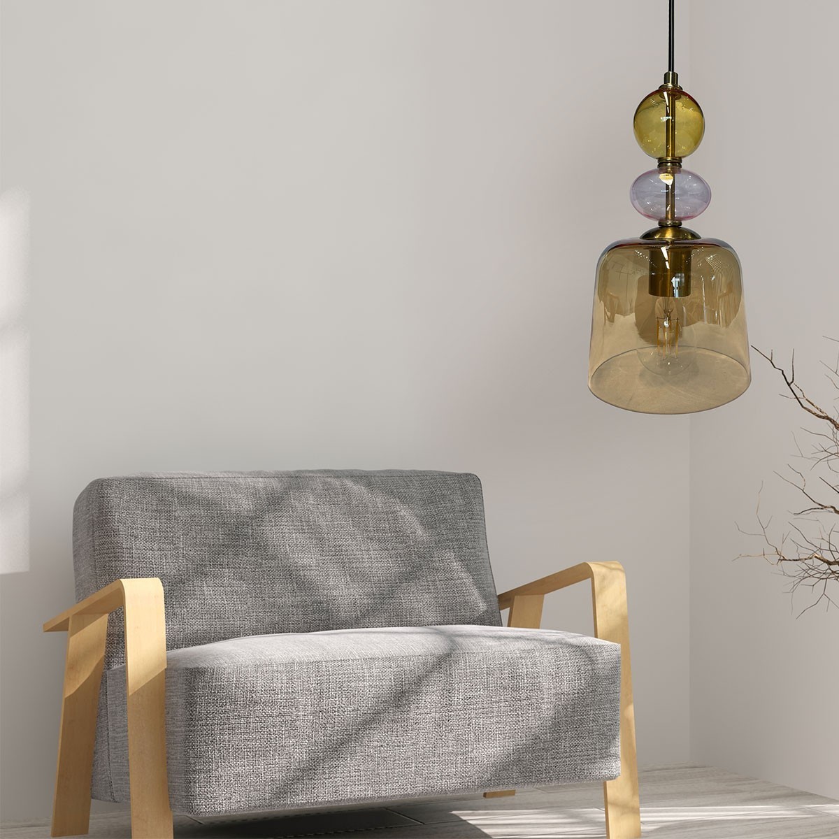 Light Prestige Tropea 1 wisząca mała bursztyn LP-2004/1P S AM