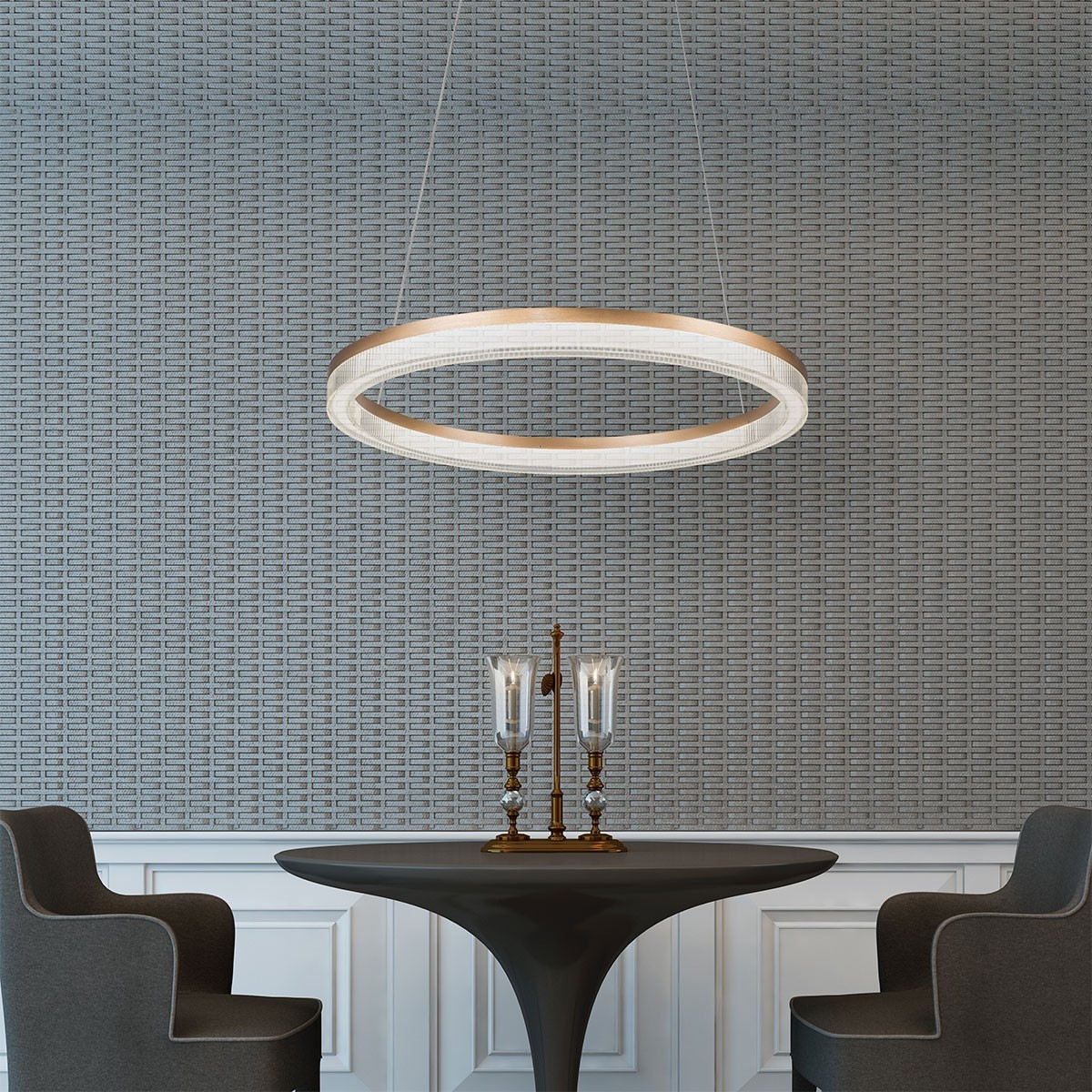 Light Prestige Midway Cristal wisząca duża złota Triangle LP-033/1P L GD Cristal Triangle