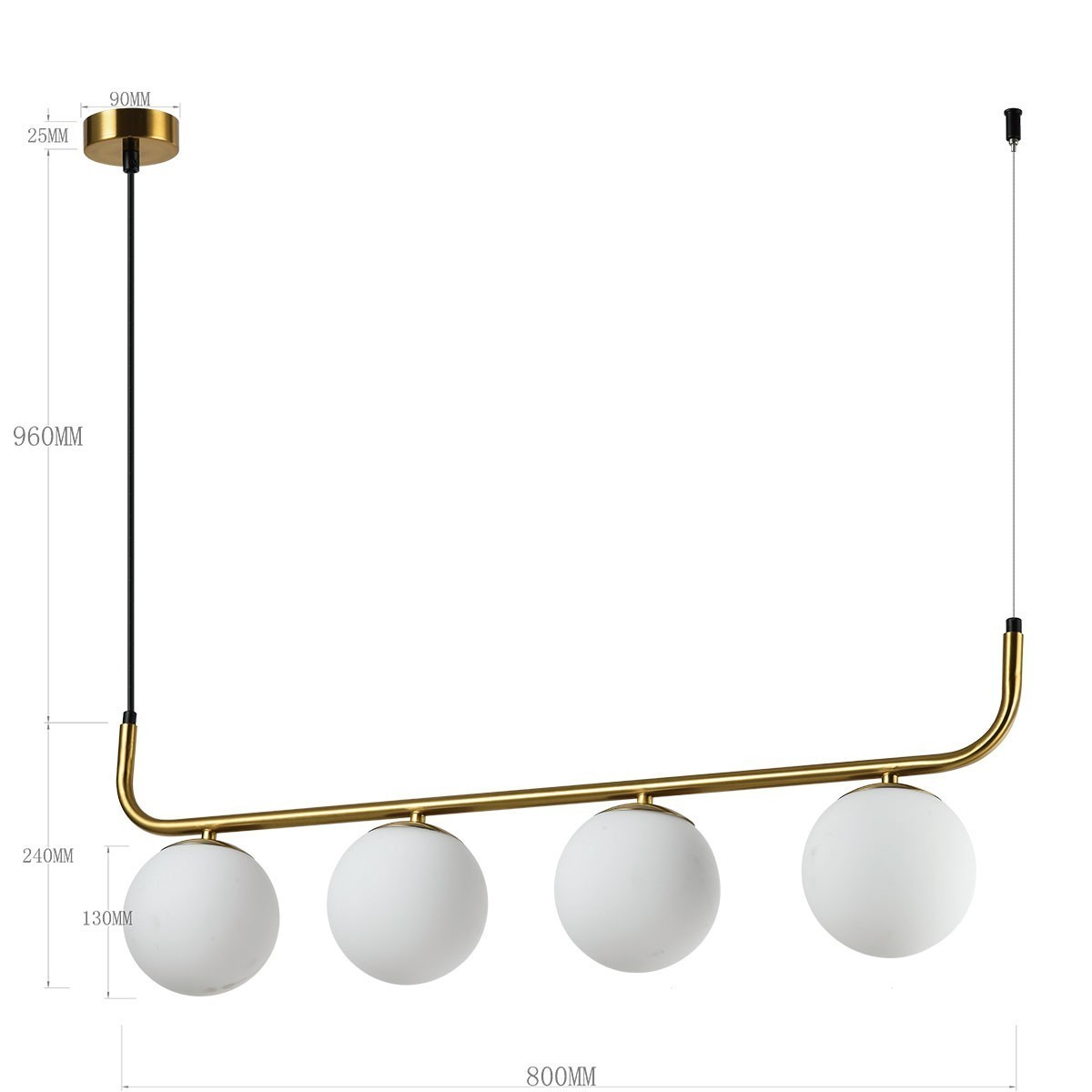 Light Prestige Alisa wisząca 4 linia złota LP-005/4L GD