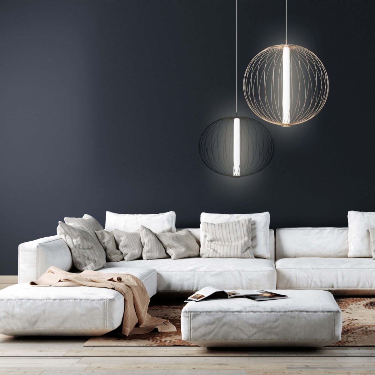 Light Prestige Treviso wisząca duża złota CCT LP-798/1P L GD