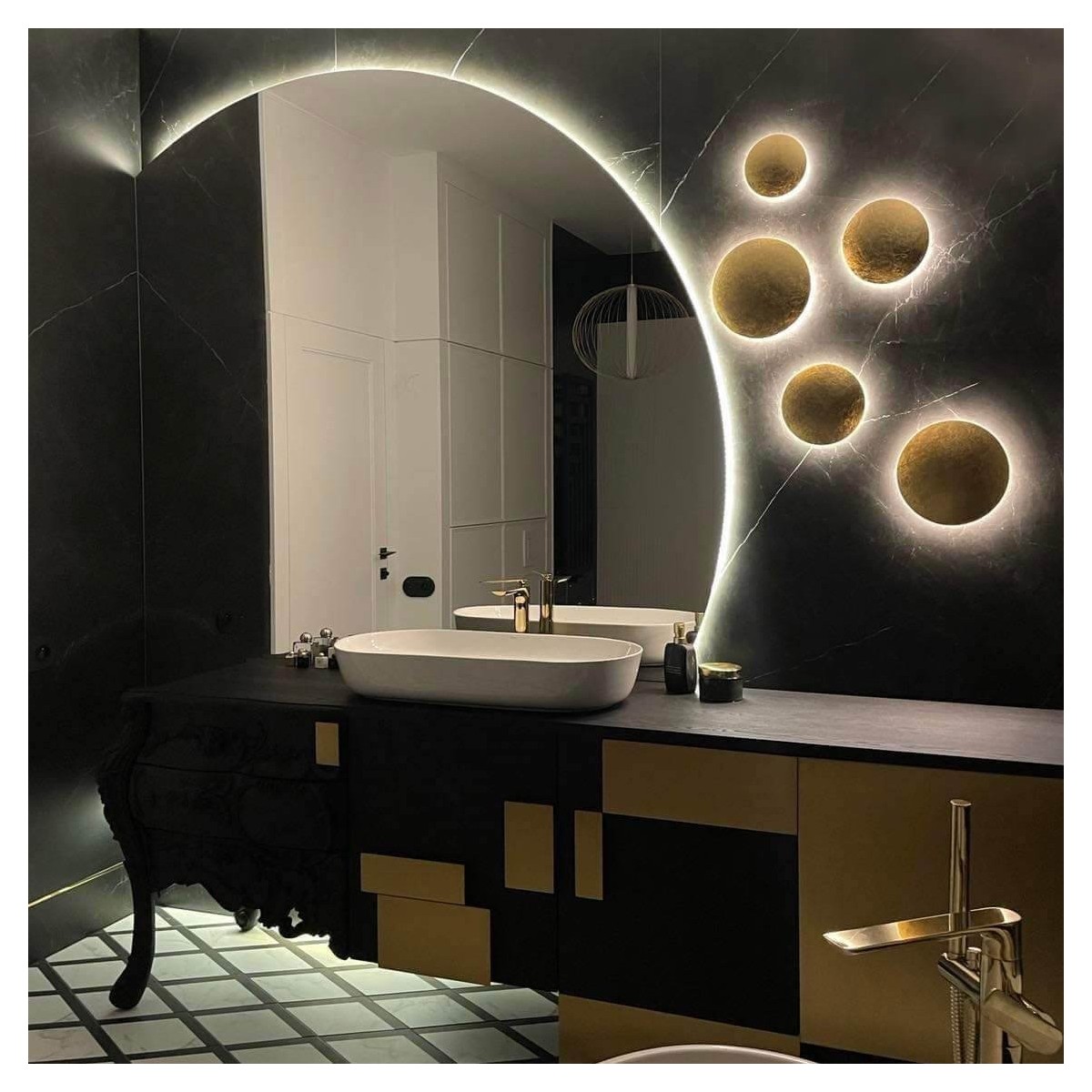 Light Prestige Platillo plafon średni złoty CCT LP-8102/1C-12W GD CCT