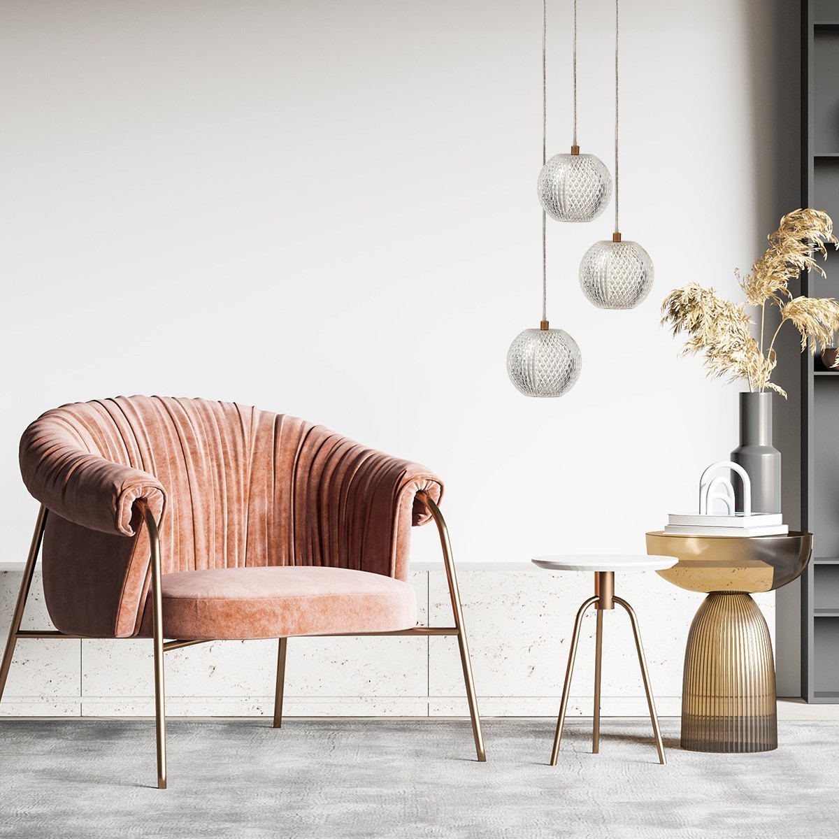 Light Prestige Diamond 3 wisząca złota LP-2202/3P GD