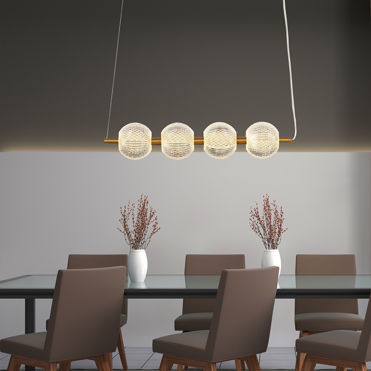 Light Prestige Diamond 4 linia wisząca złota LP-2202/4L GD