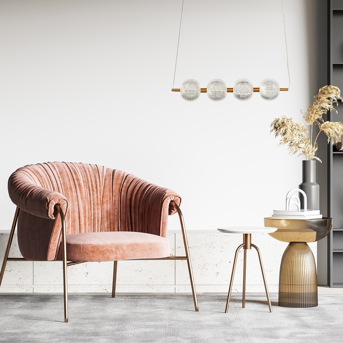 Light Prestige Diamond 4 linia wisząca złota LP-2202/4L GD