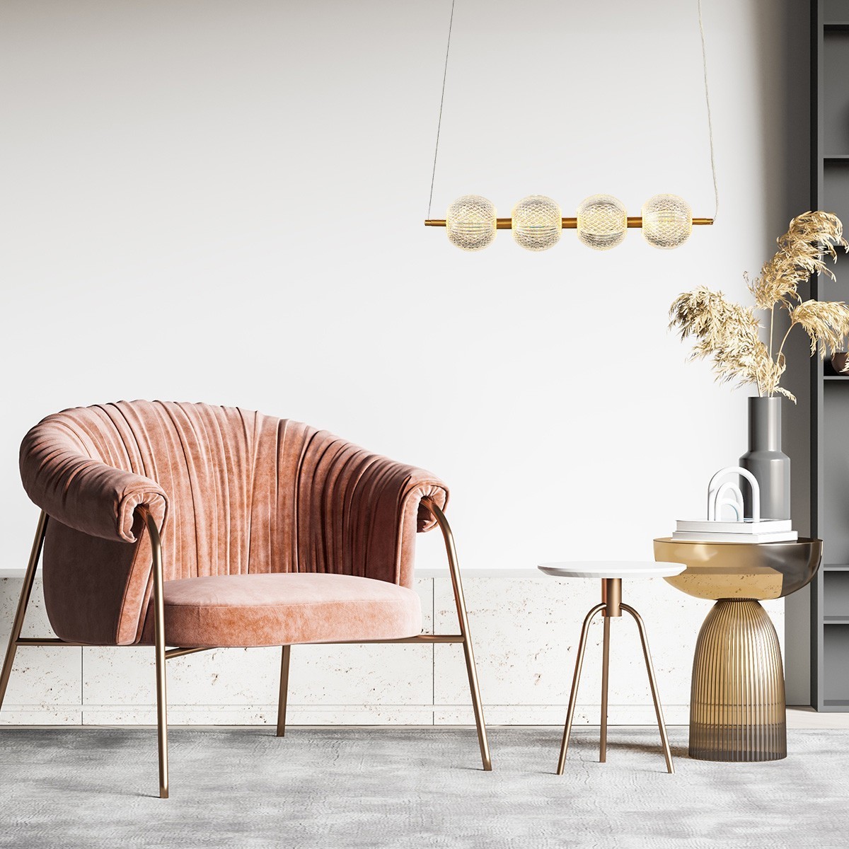 Light Prestige Diamond 4 linia wisząca złota LP-2202/4L GD